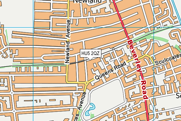 HU5 2QZ map - OS VectorMap District (Ordnance Survey) HU5 2QZ map - OS VectorMap District (Ordnance Survey)