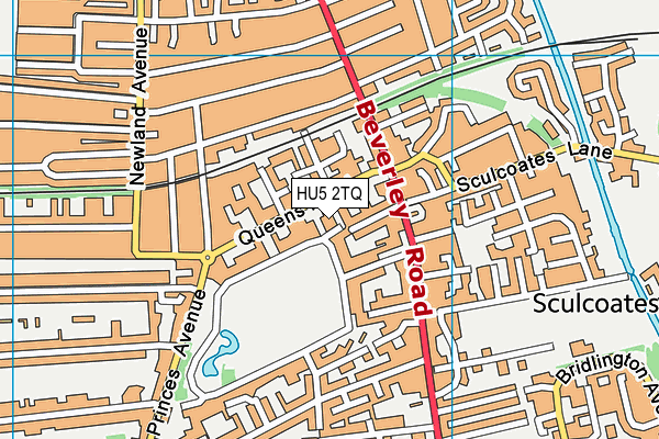 HU5 2TQ map - OS VectorMap District (Ordnance Survey)