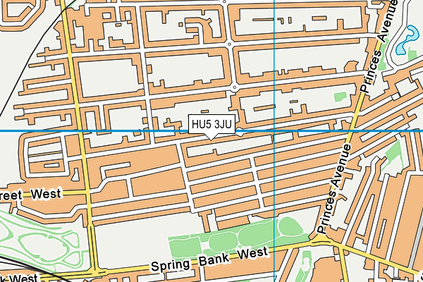 HU5 3JU map - OS VectorMap District (Ordnance Survey)