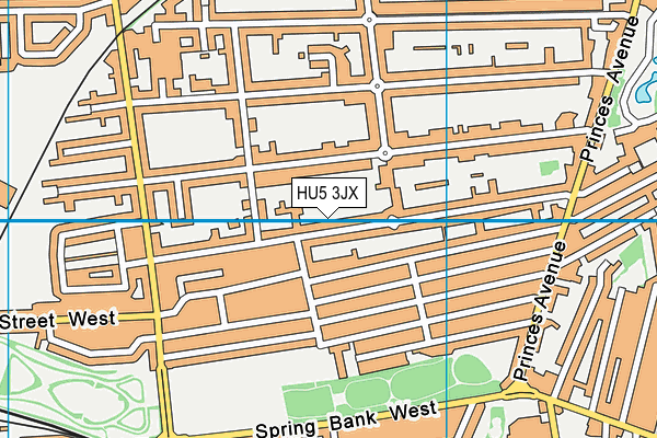 HU5 3JX map - OS VectorMap District (Ordnance Survey)