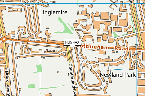 HU5 4AX map - OS VectorMap District (Ordnance Survey) HU5 4AX map - OS VectorMap District (Ordnance Survey)