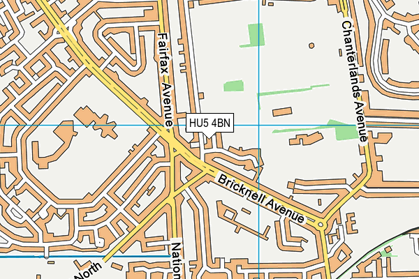 HU5 4BN map - OS VectorMap District (Ordnance Survey) HU5 4BN map - OS VectorMap District (Ordnance Survey)