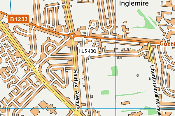 HU5 4BQ map - OS VectorMap District (Ordnance Survey) HU5 4BQ map - OS VectorMap District (Ordnance Survey)