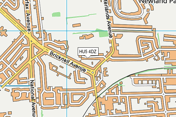 HU5 4DZ map - OS VectorMap District (Ordnance Survey) HU5 4DZ map - OS VectorMap District (Ordnance Survey)
