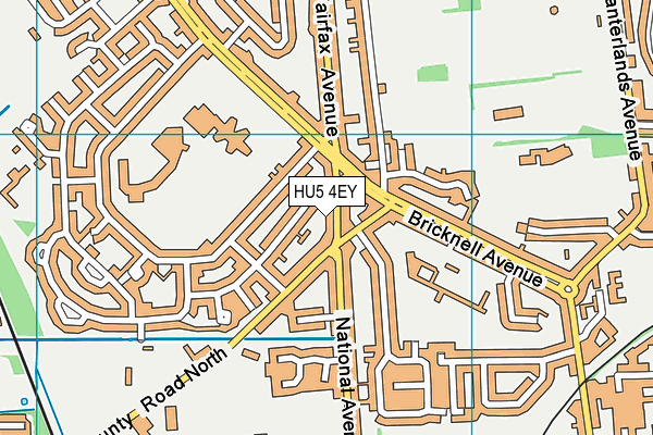 HU5 4EY map - OS VectorMap District (Ordnance Survey) HU5 4EY map - OS VectorMap District (Ordnance Survey)