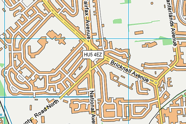 HU5 4EZ map - OS VectorMap District (Ordnance Survey) HU5 4EZ map - OS VectorMap District (Ordnance Survey)