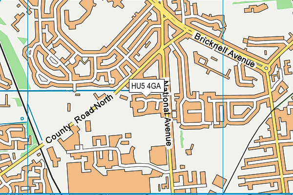 HU5 4GA map - OS VectorMap District (Ordnance Survey) HU5 4GA map - OS VectorMap District (Ordnance Survey)