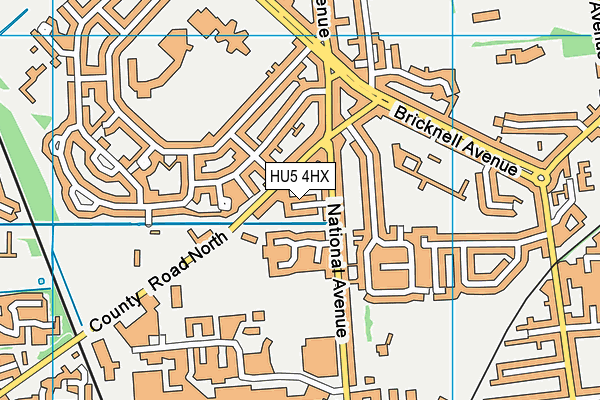 HU5 4HX map - OS VectorMap District (Ordnance Survey) HU5 4HX map - OS VectorMap District (Ordnance Survey)
