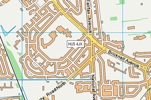 HU5 4JX map - OS VectorMap District (Ordnance Survey) HU5 4JX map - OS VectorMap District (Ordnance Survey)
