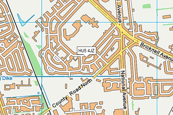 HU5 4JZ map - OS VectorMap District (Ordnance Survey) HU5 4JZ map - OS VectorMap District (Ordnance Survey)