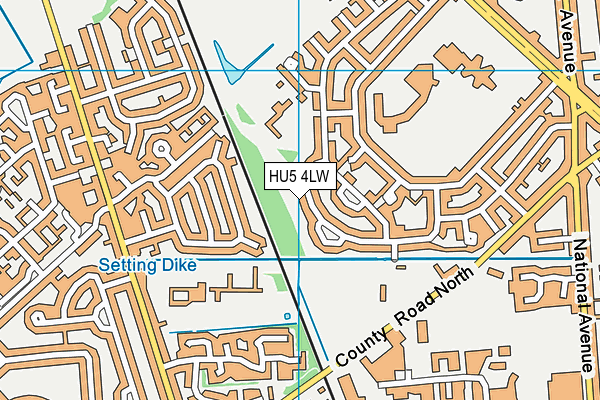 HU5 4LW map - OS VectorMap District (Ordnance Survey) HU5 4LW map - OS VectorMap District (Ordnance Survey)