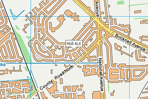 HU5 4LX map - OS VectorMap District (Ordnance Survey) HU5 4LX map - OS VectorMap District (Ordnance Survey)