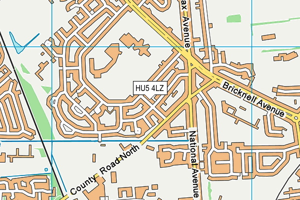 HU5 4LZ map - OS VectorMap District (Ordnance Survey) HU5 4LZ map - OS VectorMap District (Ordnance Survey)