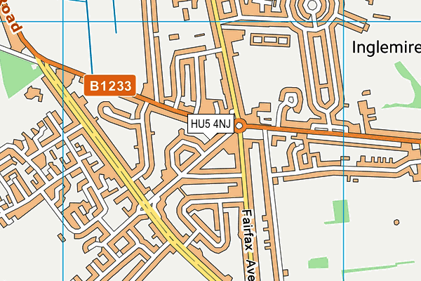 HU5 4NJ map - OS VectorMap District (Ordnance Survey) HU5 4NJ map - OS VectorMap District (Ordnance Survey)