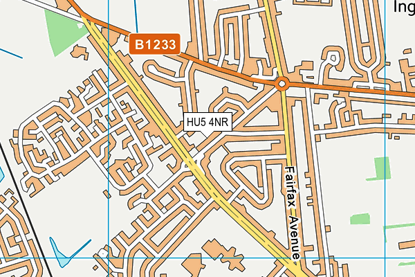 HU5 4NR map - OS VectorMap District (Ordnance Survey) HU5 4NR map - OS VectorMap District (Ordnance Survey)