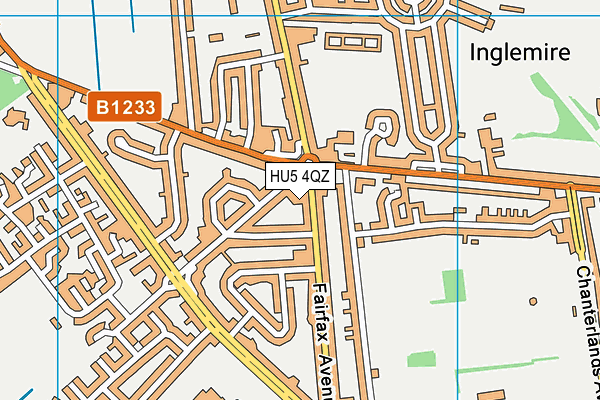 HU5 4QZ map - OS VectorMap District (Ordnance Survey) HU5 4QZ map - OS VectorMap District (Ordnance Survey)