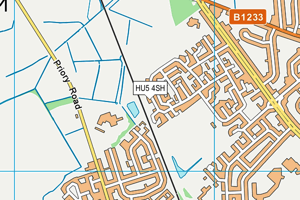 HU5 4SH map - OS VectorMap District (Ordnance Survey) HU5 4SH map - OS VectorMap District (Ordnance Survey)