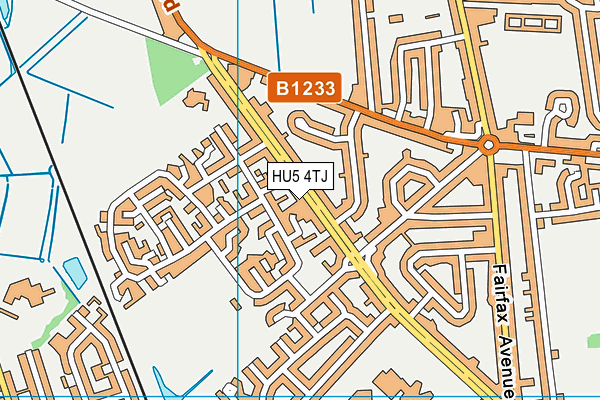 HU5 4TJ map - OS VectorMap District (Ordnance Survey) HU5 4TJ map - OS VectorMap District (Ordnance Survey)