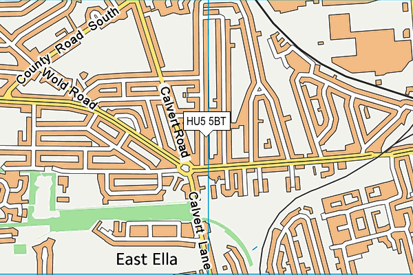 HU5 5BT map - OS VectorMap District (Ordnance Survey)