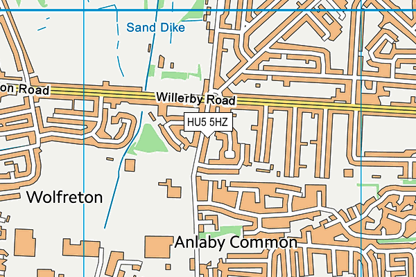 HU5 5HZ map - OS VectorMap District (Ordnance Survey)