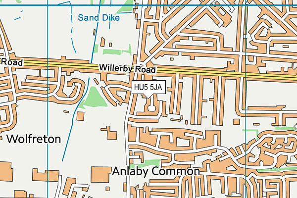 HU5 5JA map - OS VectorMap District (Ordnance Survey)