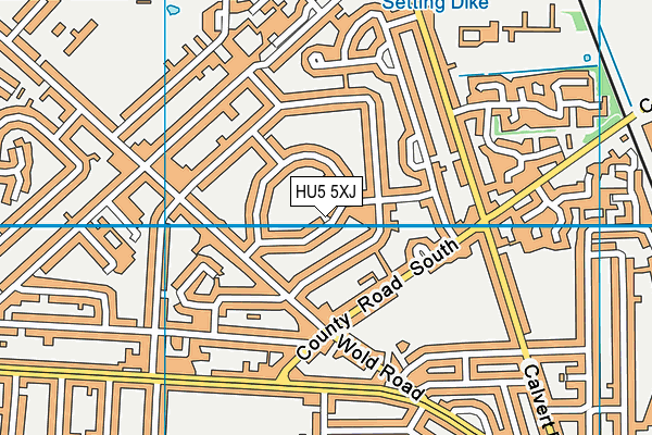 HU5 5XJ map - OS VectorMap District (Ordnance Survey) HU5 5XJ map - OS VectorMap District (Ordnance Survey)