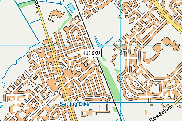 HU5 5XU map - OS VectorMap District (Ordnance Survey)