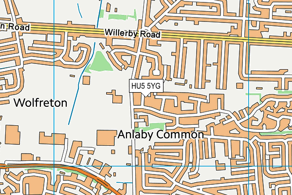 HU5 5YG map - OS VectorMap District (Ordnance Survey)