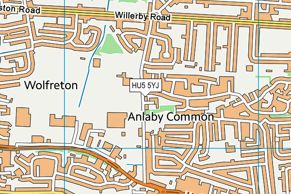 HU5 5YJ map - OS VectorMap District (Ordnance Survey)