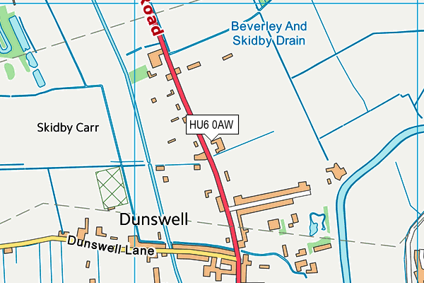 HU6 0AW map - OS VectorMap District (Ordnance Survey)
