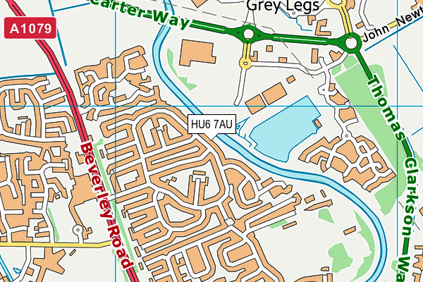 HU6 7AU map - OS VectorMap District (Ordnance Survey)