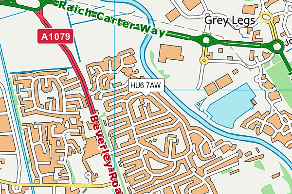 HU6 7AW map - OS VectorMap District (Ordnance Survey)