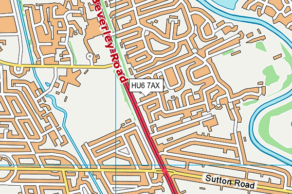 HU6 7AX map - OS VectorMap District (Ordnance Survey) HU6 7AX map - OS VectorMap District (Ordnance Survey)
