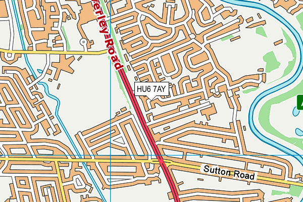 HU6 7AY map - OS VectorMap District (Ordnance Survey) HU6 7AY map - OS VectorMap District (Ordnance Survey)
