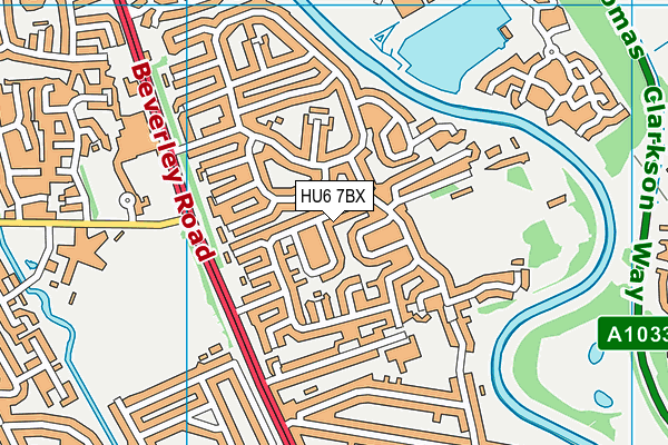 HU6 7BX map - OS VectorMap District (Ordnance Survey) HU6 7BX map - OS VectorMap District (Ordnance Survey)