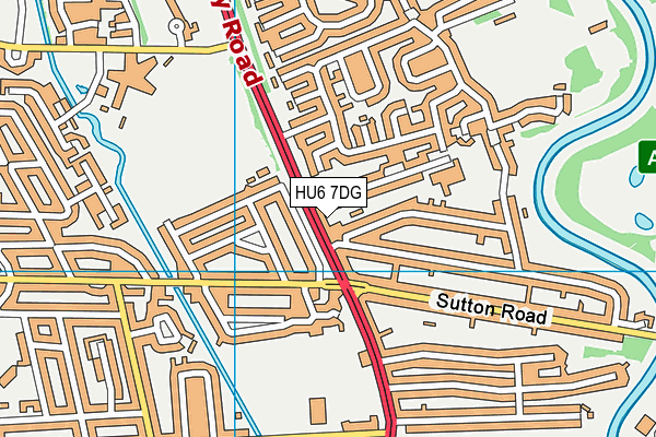HU6 7DG map - OS VectorMap District (Ordnance Survey) HU6 7DG map - OS VectorMap District (Ordnance Survey)