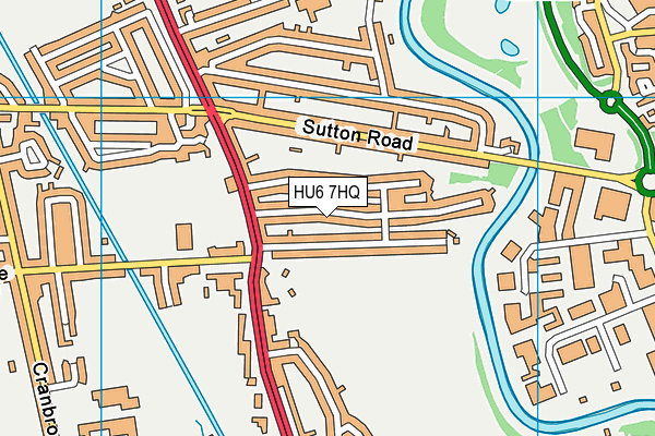 HU6 7HQ map - OS VectorMap District (Ordnance Survey)