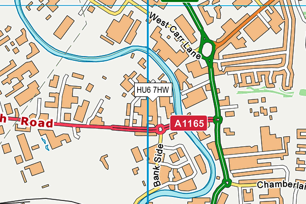 HU6 7HW map - OS VectorMap District (Ordnance Survey)
