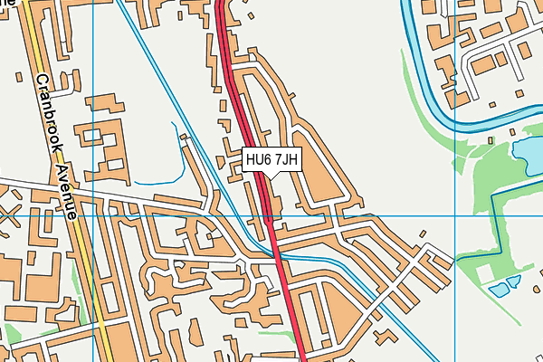 HU6 7JH map - OS VectorMap District (Ordnance Survey) HU6 7JH map - OS VectorMap District (Ordnance Survey)