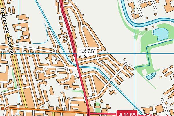 HU6 7JY map - OS VectorMap District (Ordnance Survey) HU6 7JY map - OS VectorMap District (Ordnance Survey)