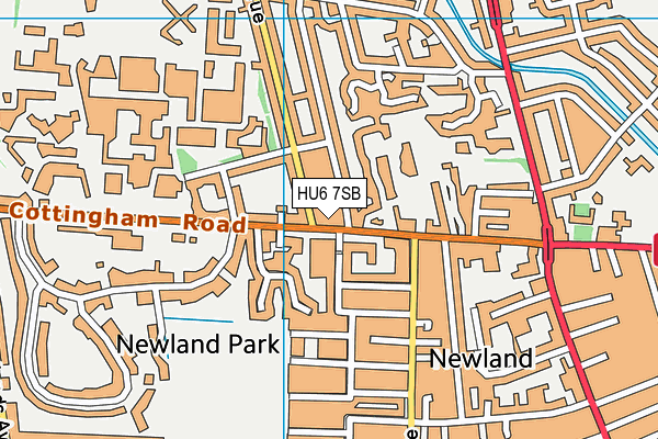 HU6 7SB map - OS VectorMap District (Ordnance Survey)