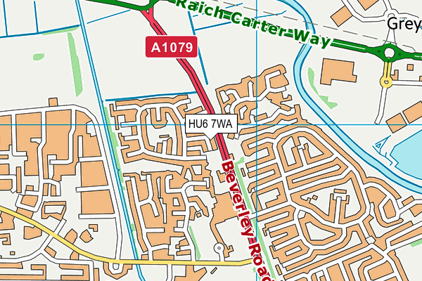 HU6 7WA map - OS VectorMap District (Ordnance Survey) HU6 7WA map - OS VectorMap District (Ordnance Survey)
