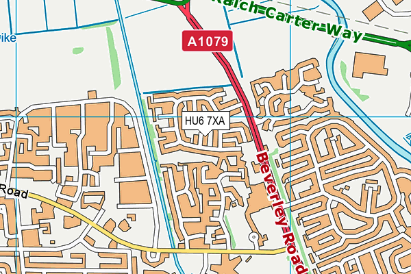 HU6 7XA map - OS VectorMap District (Ordnance Survey)