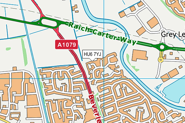 HU6 7YJ map - OS VectorMap District (Ordnance Survey)