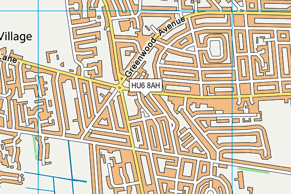 HU6 8AH map - OS VectorMap District (Ordnance Survey) HU6 8AH map - OS VectorMap District (Ordnance Survey)