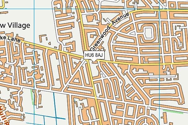HU6 8AJ map - OS VectorMap District (Ordnance Survey) HU6 8AJ map - OS VectorMap District (Ordnance Survey)