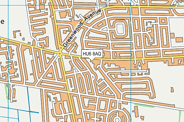 HU6 8AQ map - OS VectorMap District (Ordnance Survey) HU6 8AQ map - OS VectorMap District (Ordnance Survey)