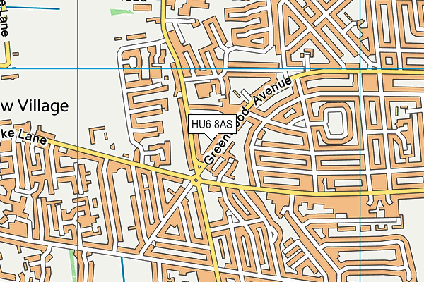 HU6 8AS map - OS VectorMap District (Ordnance Survey) HU6 8AS map - OS VectorMap District (Ordnance Survey)