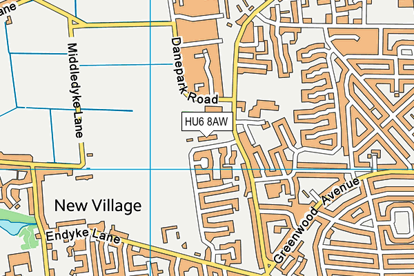 HU6 8AW map - OS VectorMap District (Ordnance Survey) HU6 8AW map - OS VectorMap District (Ordnance Survey)
