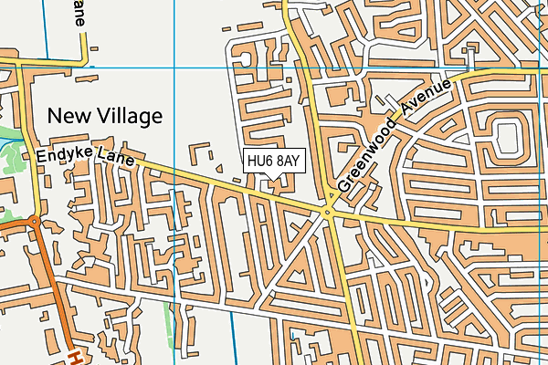 HU6 8AY map - OS VectorMap District (Ordnance Survey) HU6 8AY map - OS VectorMap District (Ordnance Survey)